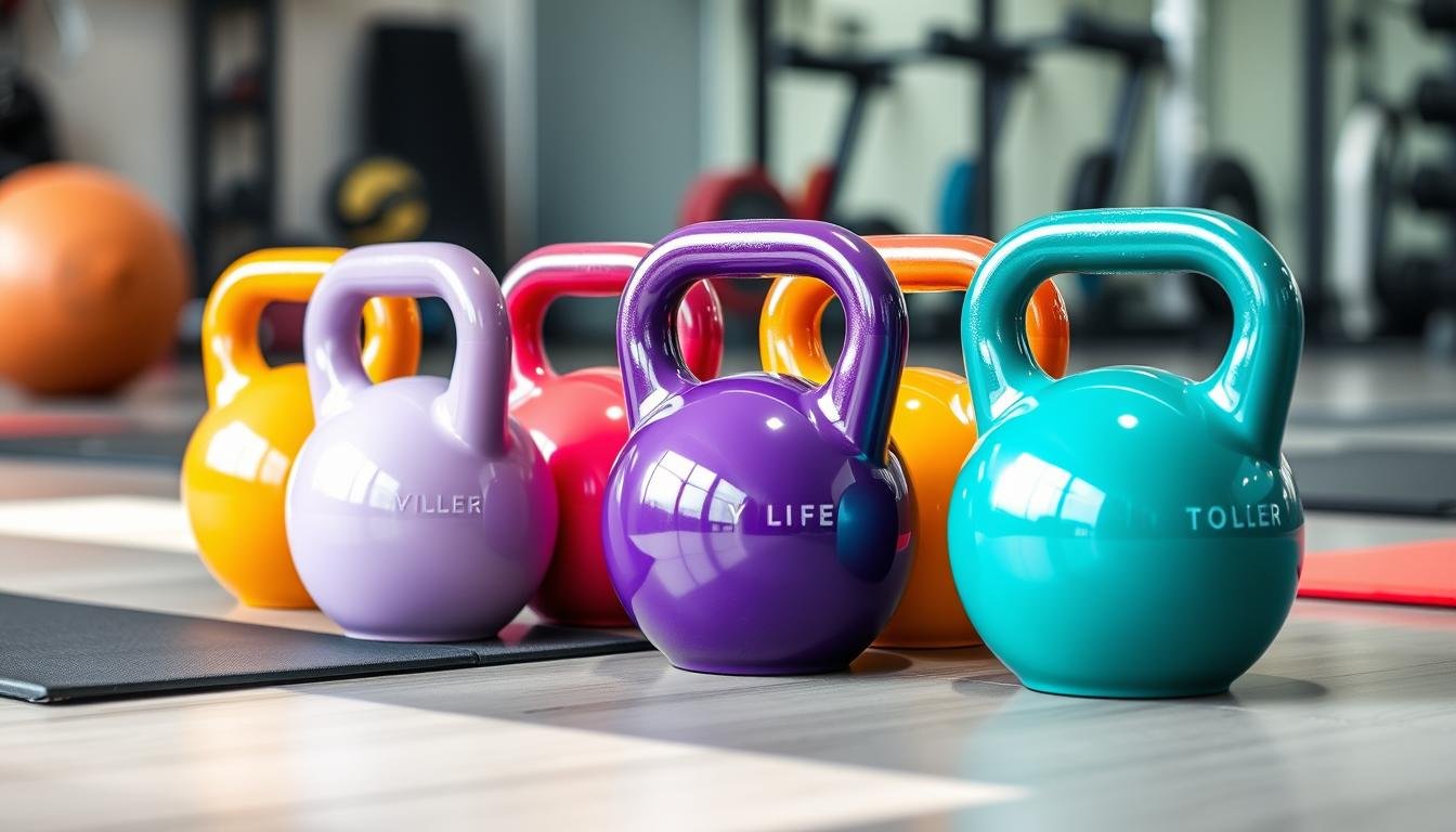 Kettlebell Set Vinyl Coated Weights Combo for Full Body Workout Equipment Push